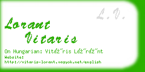 lorant vitaris business card